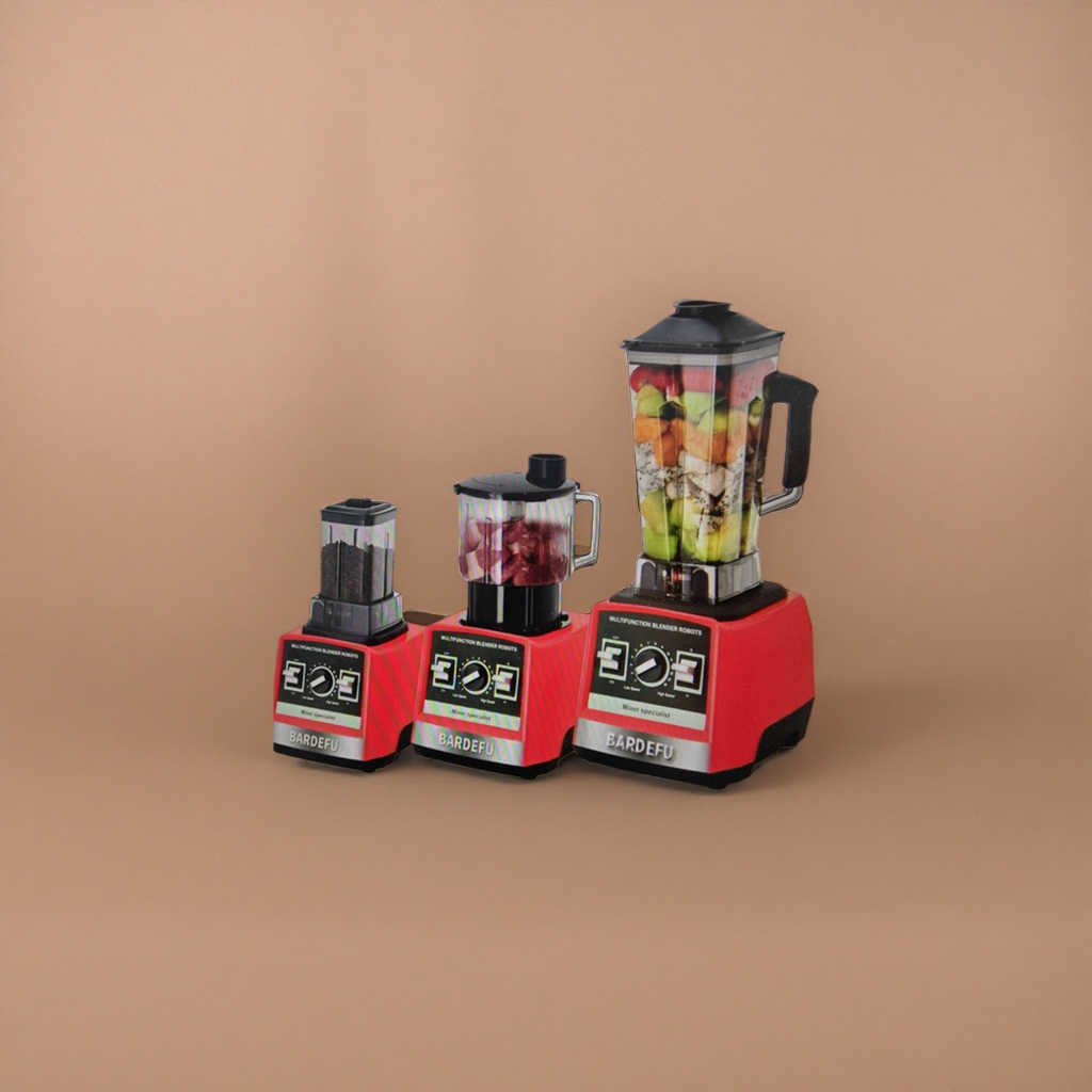BARDEFU red base multi-functional MIXER, three units, transparent cup body, black lid MIXER SPECIALIST Specification image