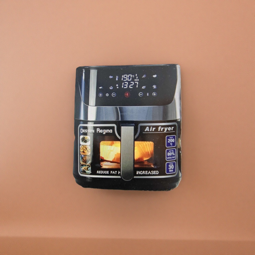 Black air fryer for home use, with smart touch control, large capacity, multi-functional and oil-free healthy cooking details Picture