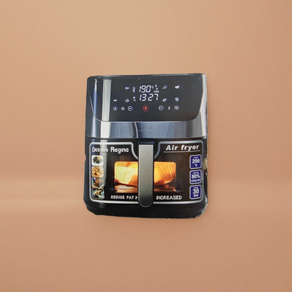 Black air fryer for home use, with smart touch control, large capacity, multi-functional and oil-free healthy cooking Specification image