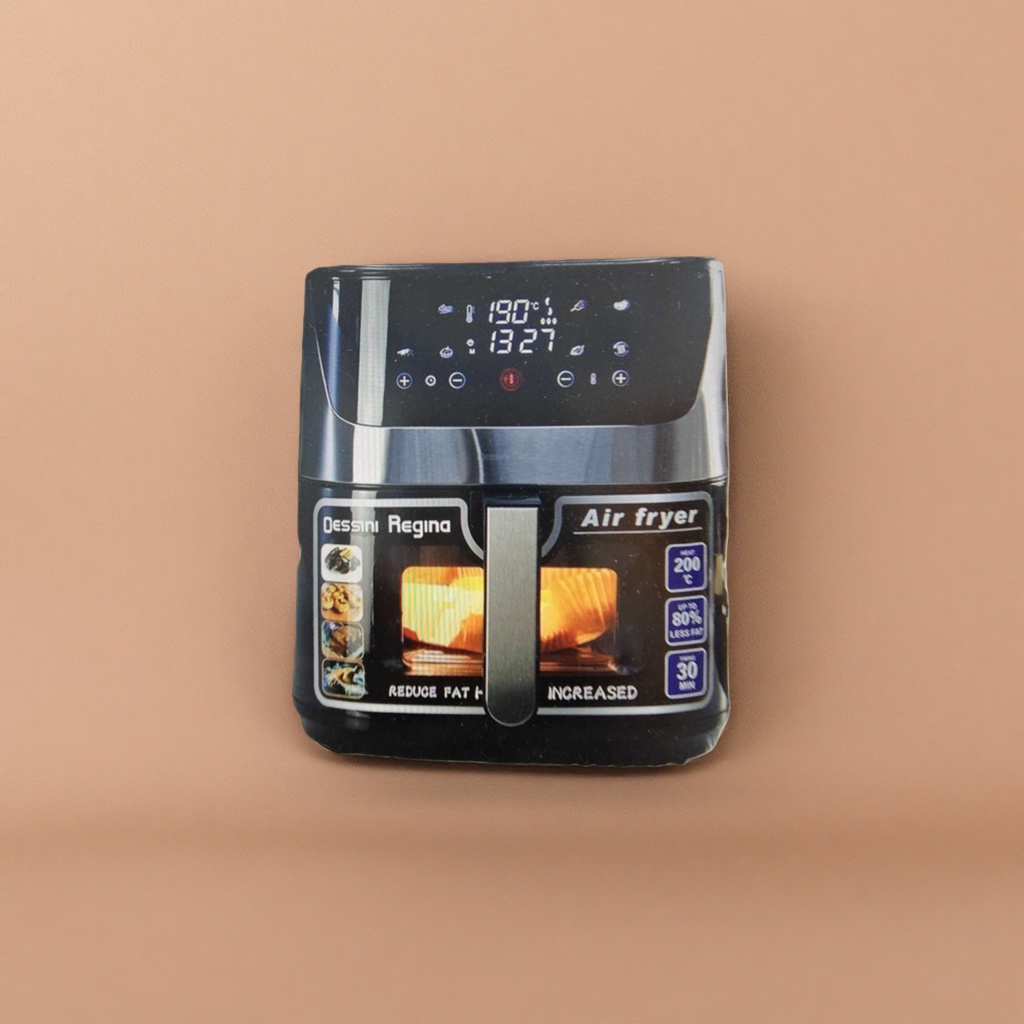 Black air fryer for home use, with smart touch control, large capacity, multi-functional and oil-free healthy cooking Application Scenario