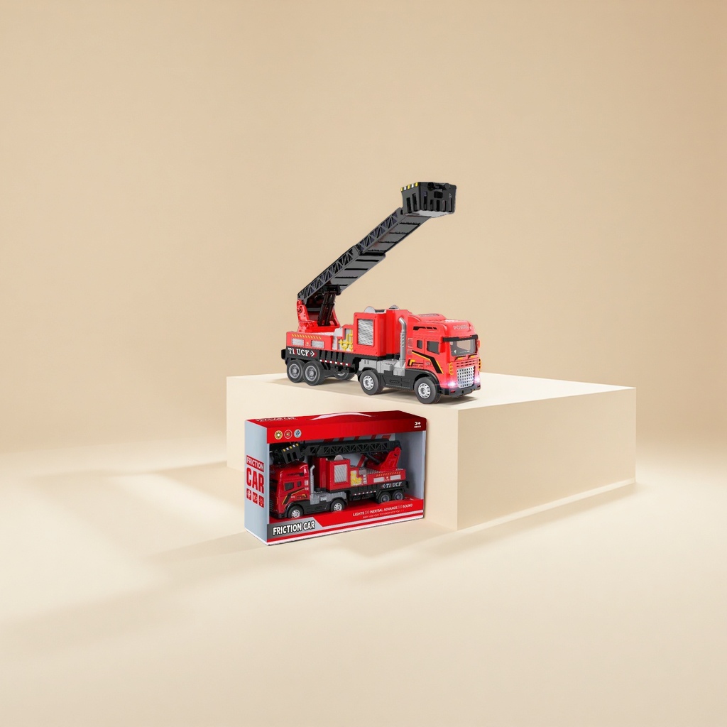 Red crane toy car, construction machinery simulation, remote control, movable, children's intelligence and early education Specification image