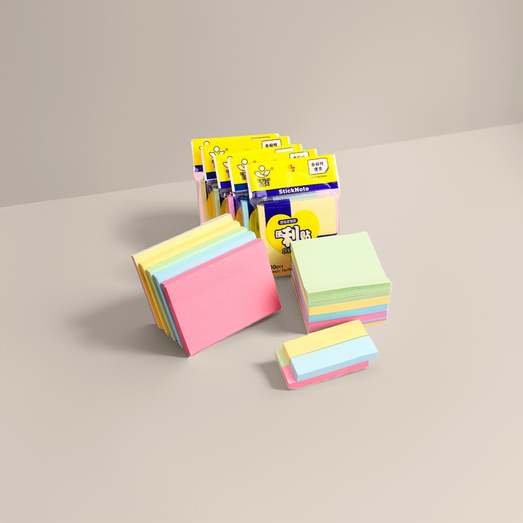 彩色便签纸堆叠装 StickNote字样包装袋图