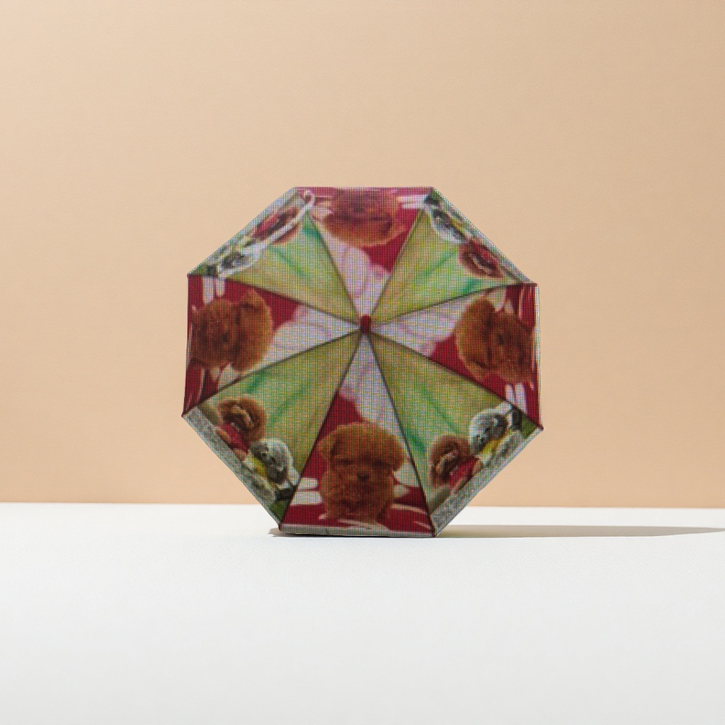 Colorful puppy pattern all-weather umbrella, waterproof, sun-proof, lightweight and foldable, suitable for both women and men