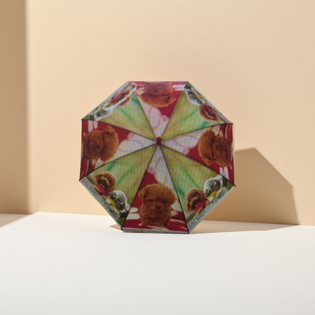 Colorful puppy pattern all-weather umbrella, waterproof, sun-proof, lightweight and foldable, suitable for both women and men Specification image
