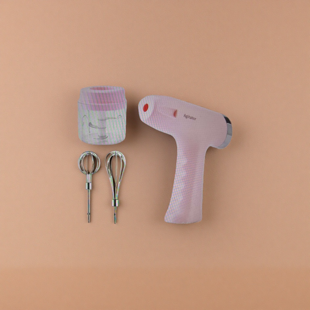 Pink handheld mixer with multi-functional accessories, a portable electric egg beater and milk mixer for home use Application Scenario