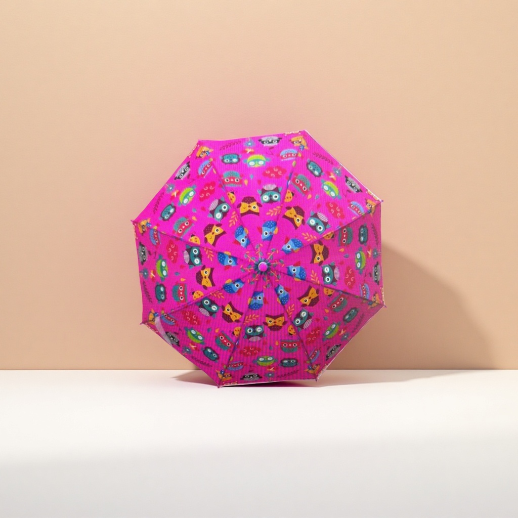 Pink owl-patterned all-weather umbrella, waterproof, sun-proof, lightweight and foldable ladies' umbrella Application Scenario