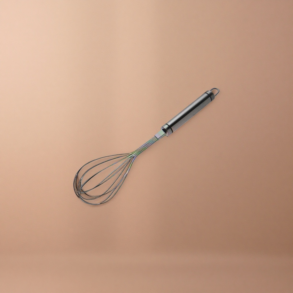 Silver metal egg beater, kitchen baking manual mixer, stainless steel, high appearance level details Picture