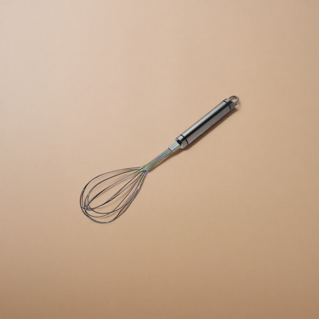 Silver metal egg beater, kitchen baking manual mixer, stainless steel, high appearance level Application Scenario