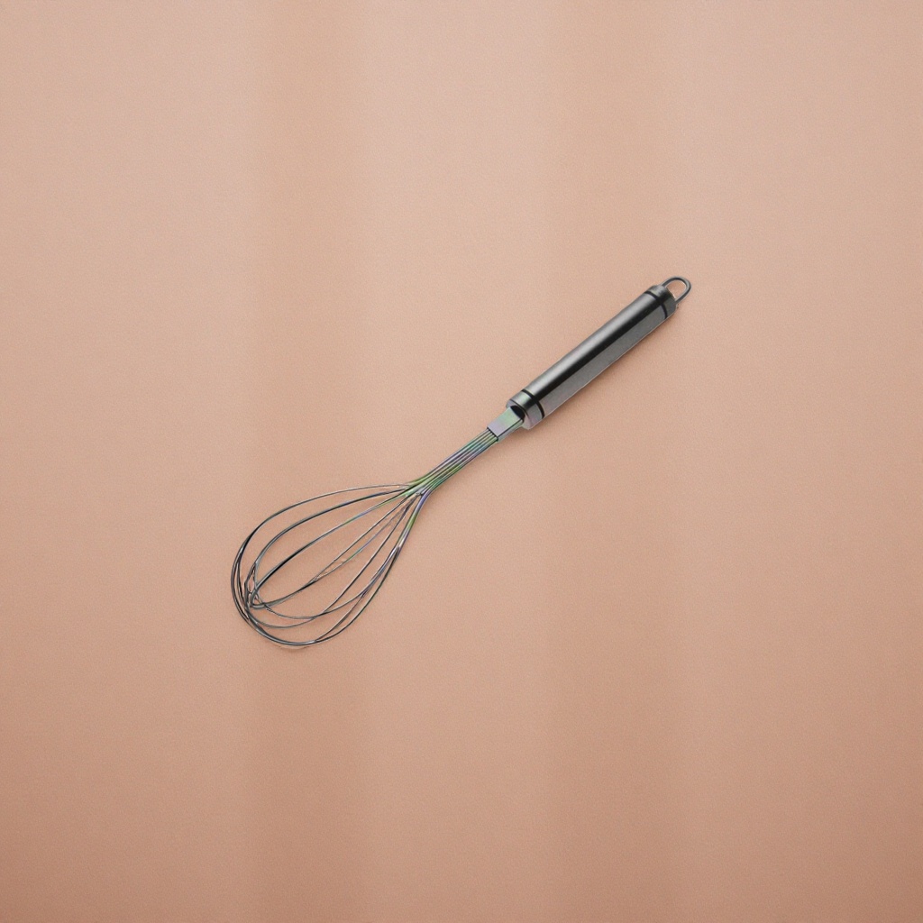 Silver metal egg beater, kitchen baking manual mixer, stainless steel, high appearance level Specification image