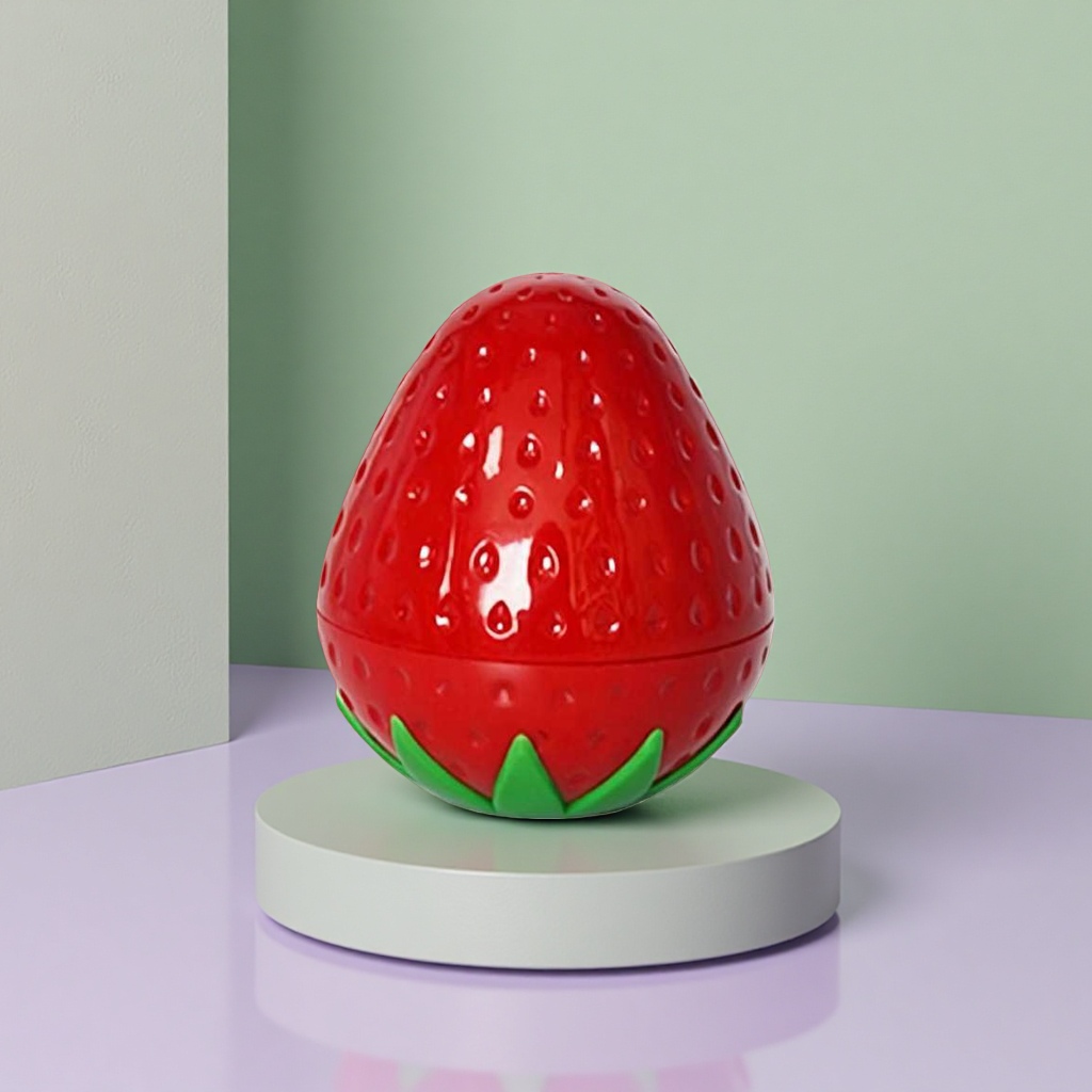 红色草莓造型创意膏霜瓶