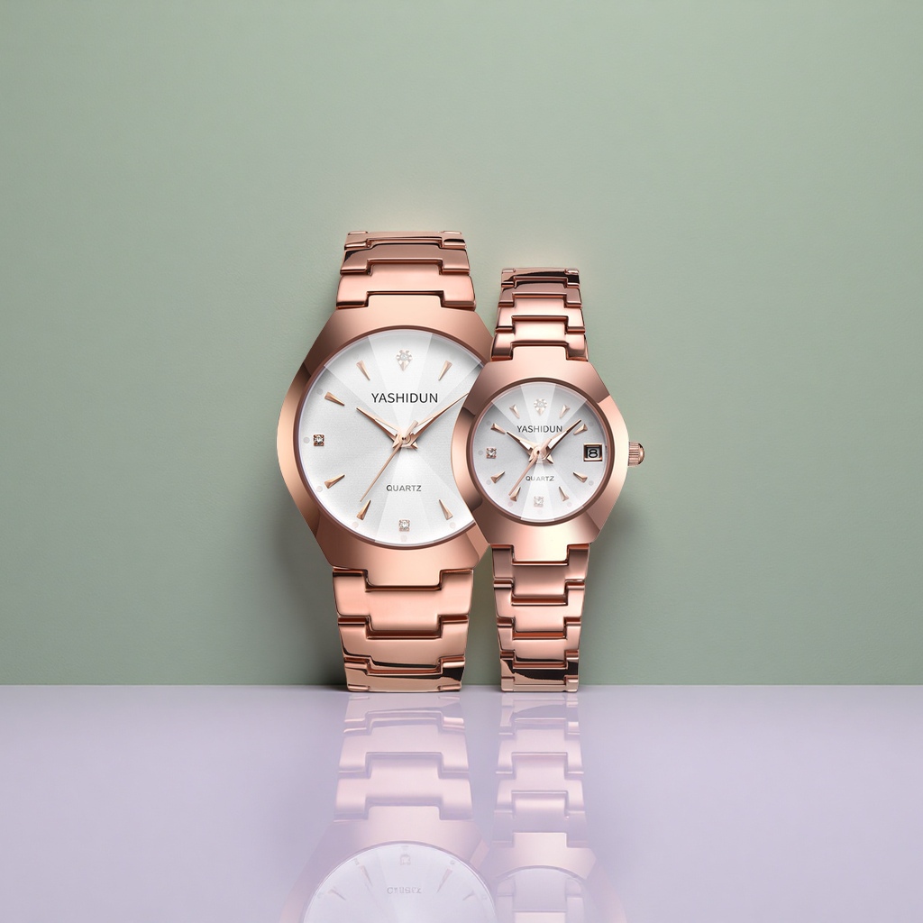 Rose gold couple watches, fashionable and simple, unisex watches details Picture