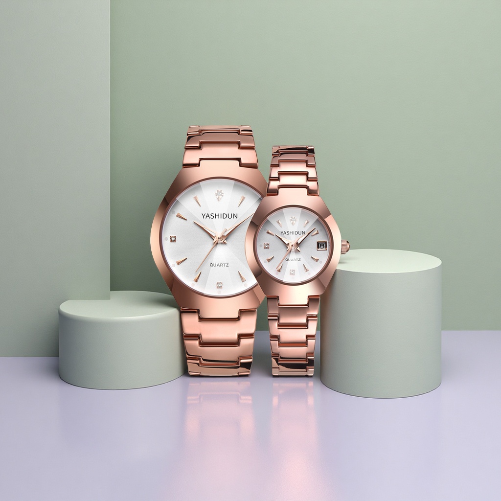 Rose gold couple watches, fashionable and simple, unisex watches