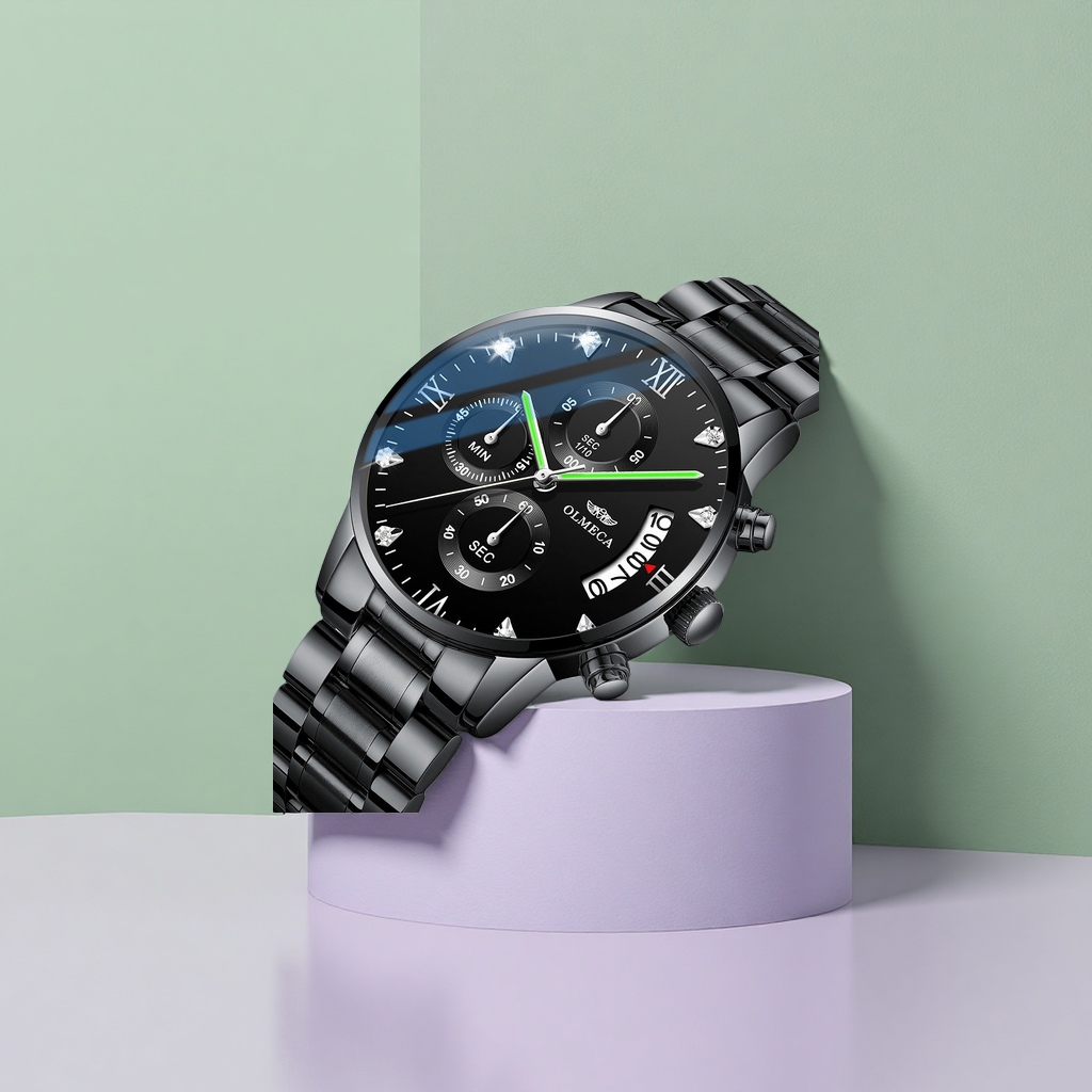 The black metal strap watch is fashionable, simple and suitable for both men and women in business and casual wear details Picture