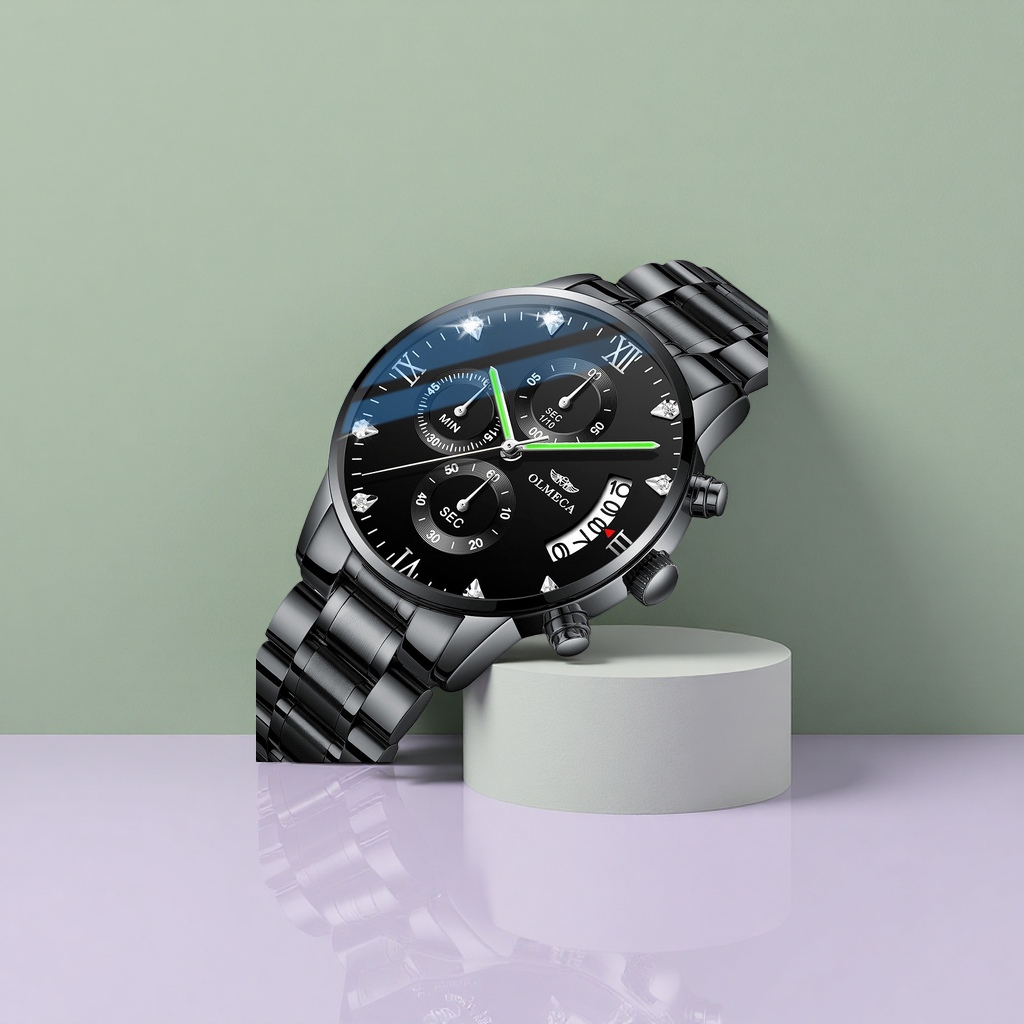 The black metal strap watch is fashionable, simple and suitable for both men and women in business and casual wear Application Scenario