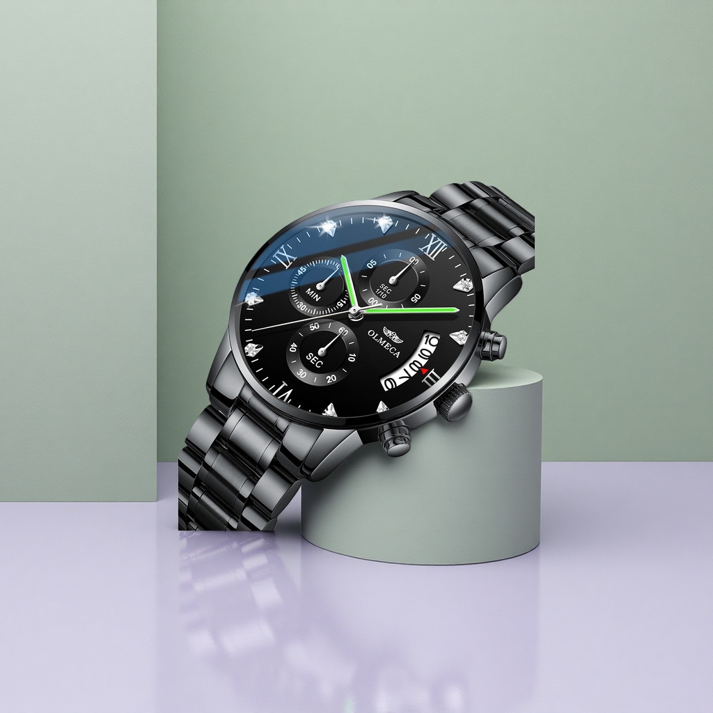 The black metal strap watch is fashionable, simple and suitable for both men and women in business and casual wear