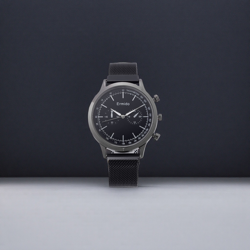 Black dial stainless steel mechanical watch for men's business dress Application Scenario