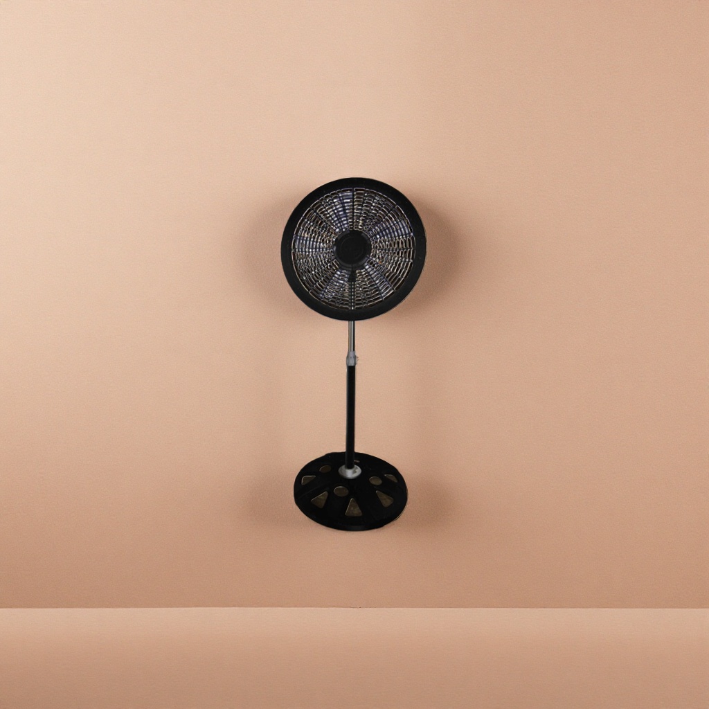 Ventilador de suelo negro para el hogar silencioso gran control remoto de viento ventilador eléctrico vertical