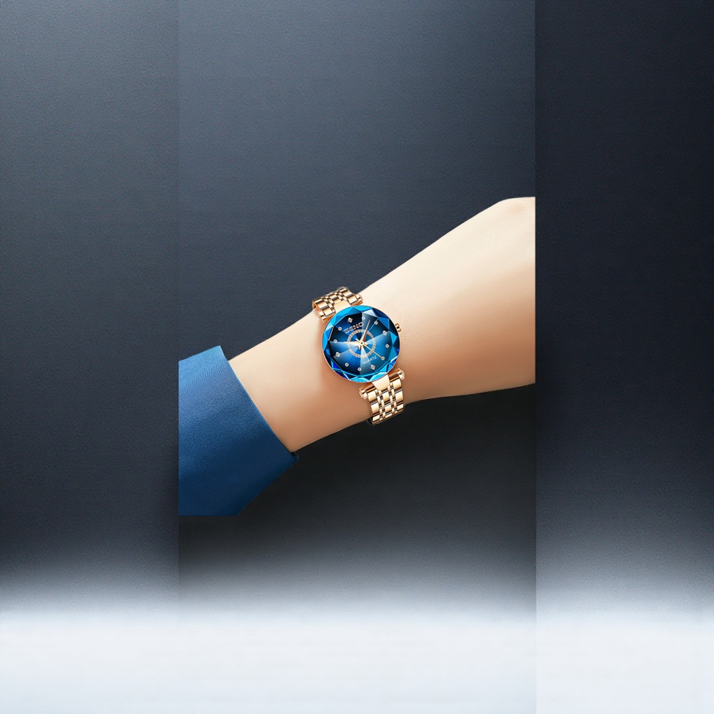 A lightweight and versatile stainless steel mechanical watch with a blue dial for both business and casual use