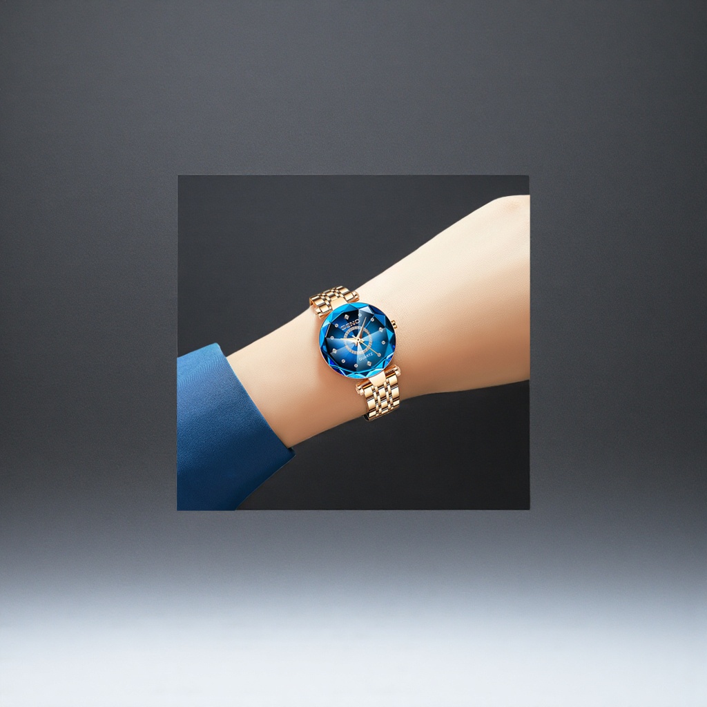 ساعة ميكانيكية من الفولاذ غير القابل للصدأ ذات لوحة زرقاء خفيفة Specification image