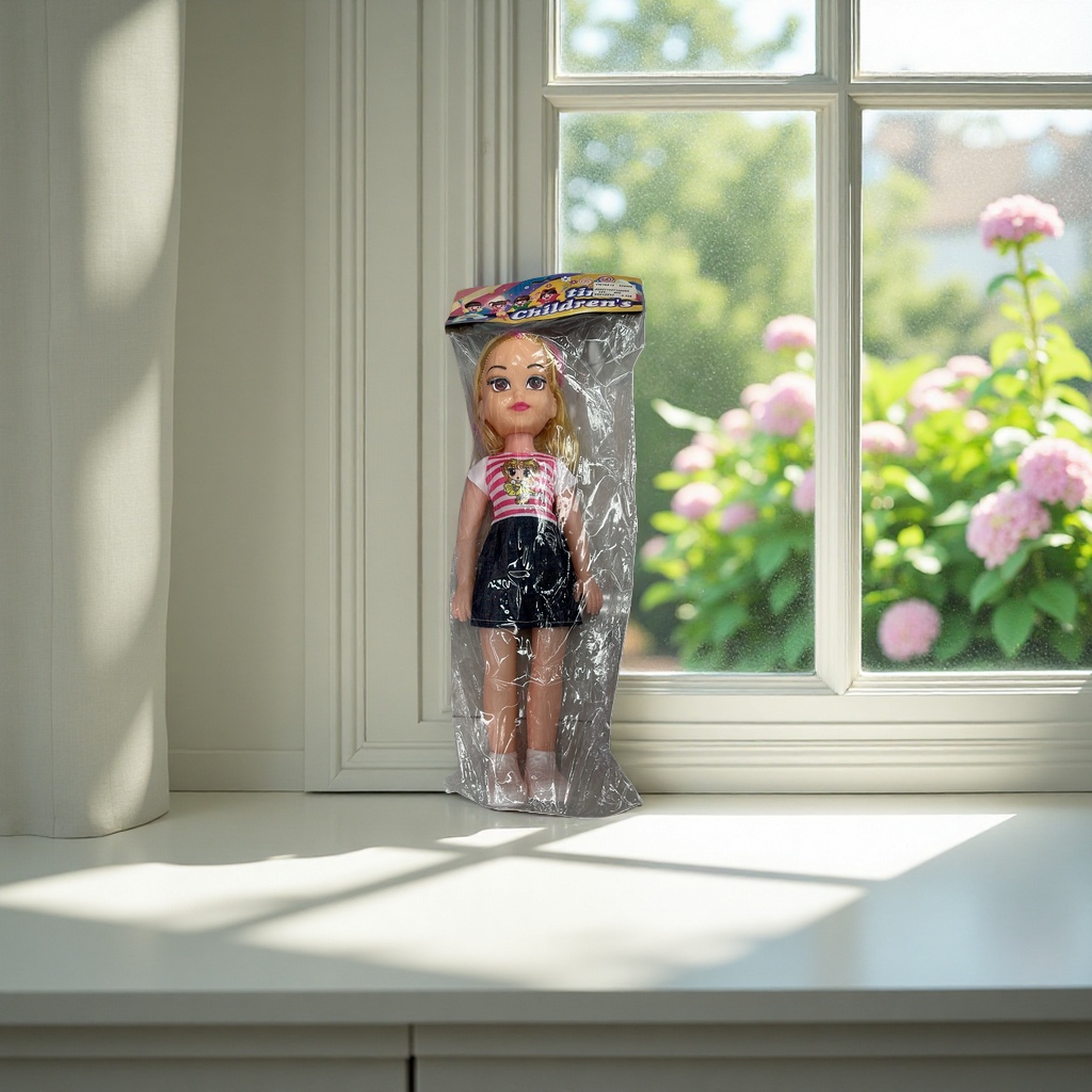 Blonde girl doll plastic packaging children's toy figurine Specification image