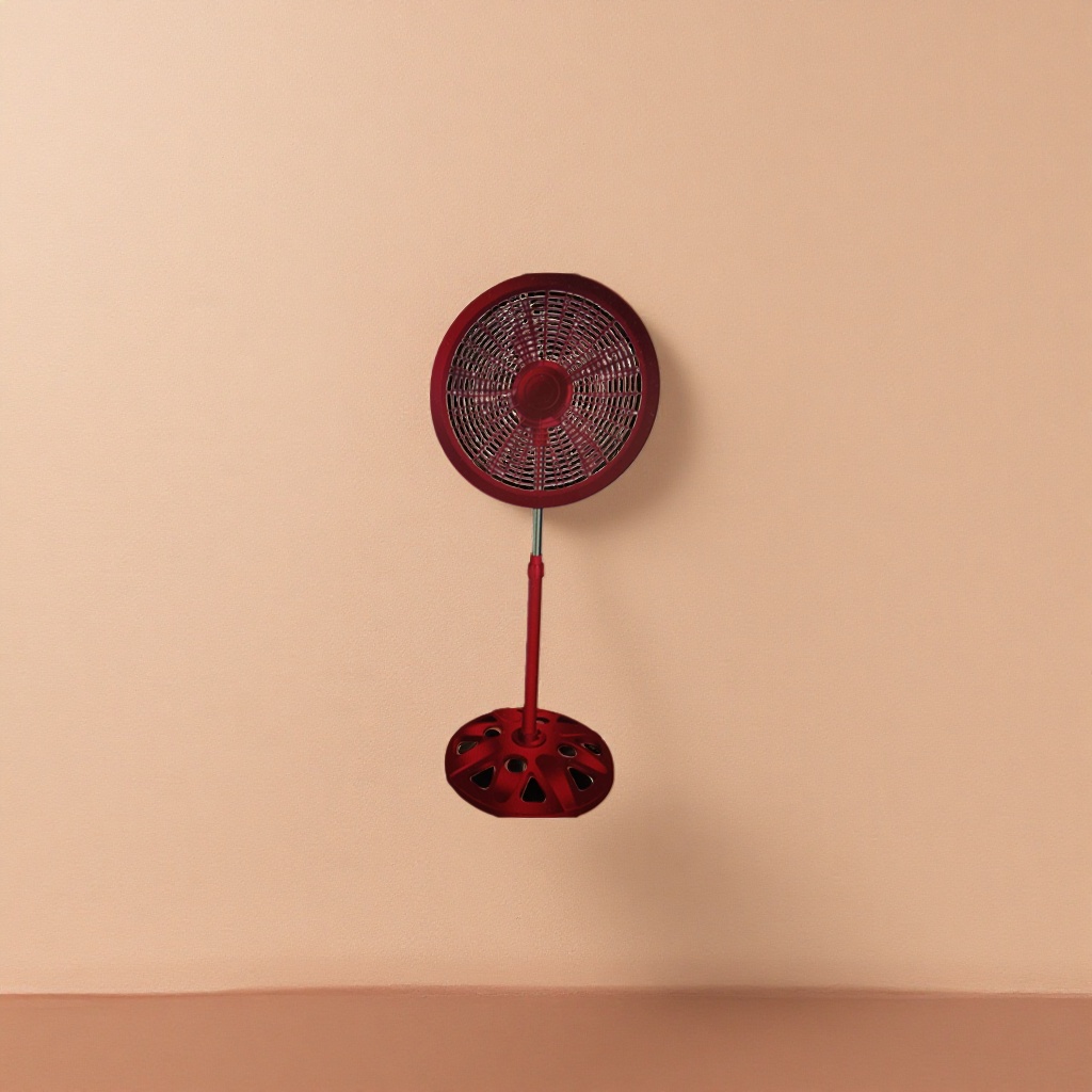 Red floor-standing fan for home use, silent, energy-saving, wide-angle air delivery, three-speed regulation Application Scenario
