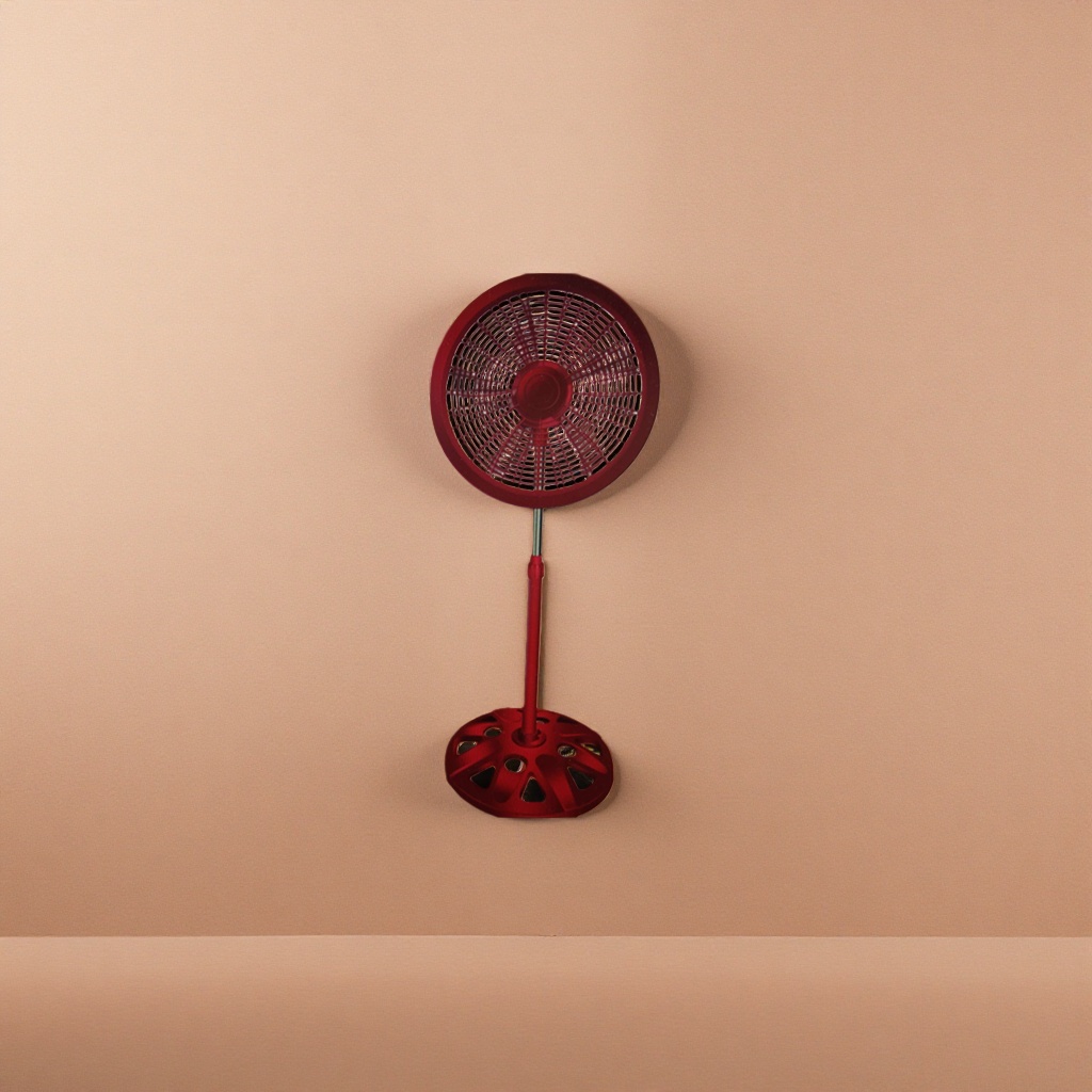 Ventilador de suelo rojo para el hogar silencioso ahorro de energía suministro de aire de gran angular tres velocidades