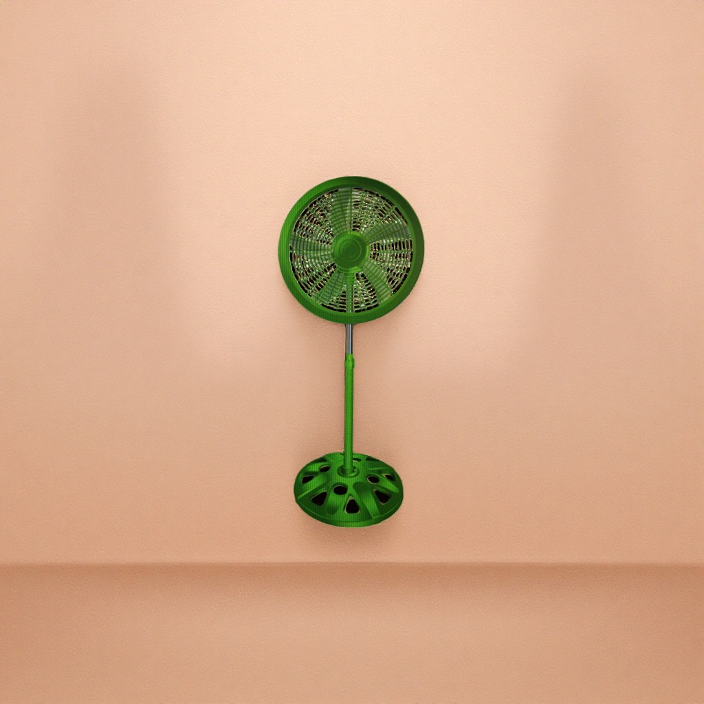 Green floor fan for home use, silent, energy-saving, wide-angle air supply, three-speed adjustment Application Scenario