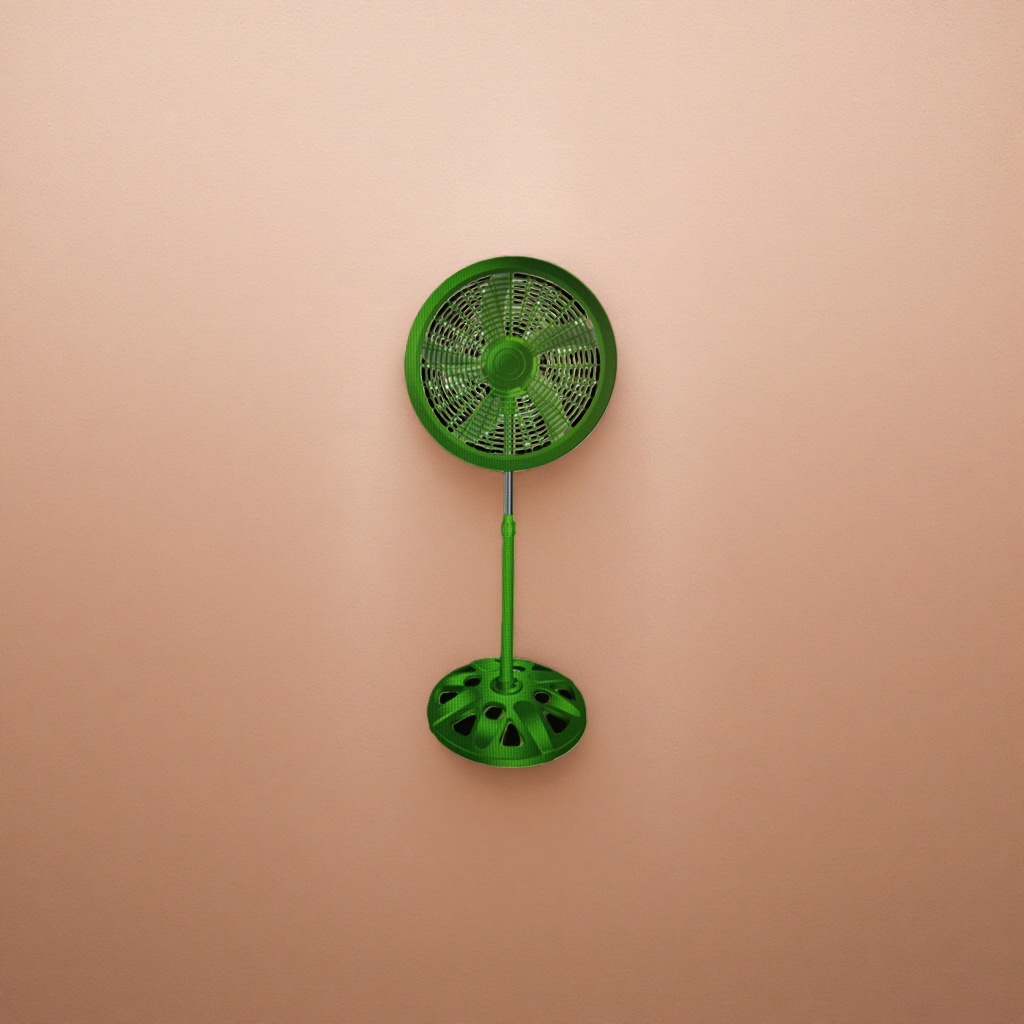 Green floor fan for home use, silent, energy-saving, wide-angle air supply, three-speed adjustment Specification image