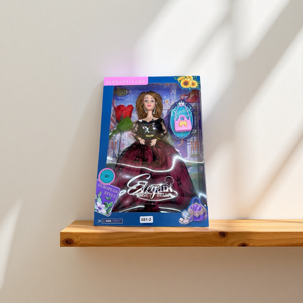 Barbie doll blue packaging box, genuine children's toy, birthday gift for girls details Picture