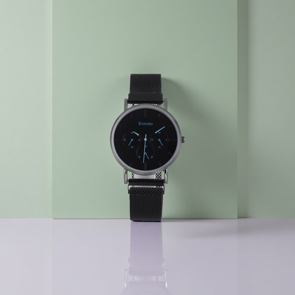 Black dial, stainless steel strap, men's automatic mechanical watch for business and casual use Application Scenario