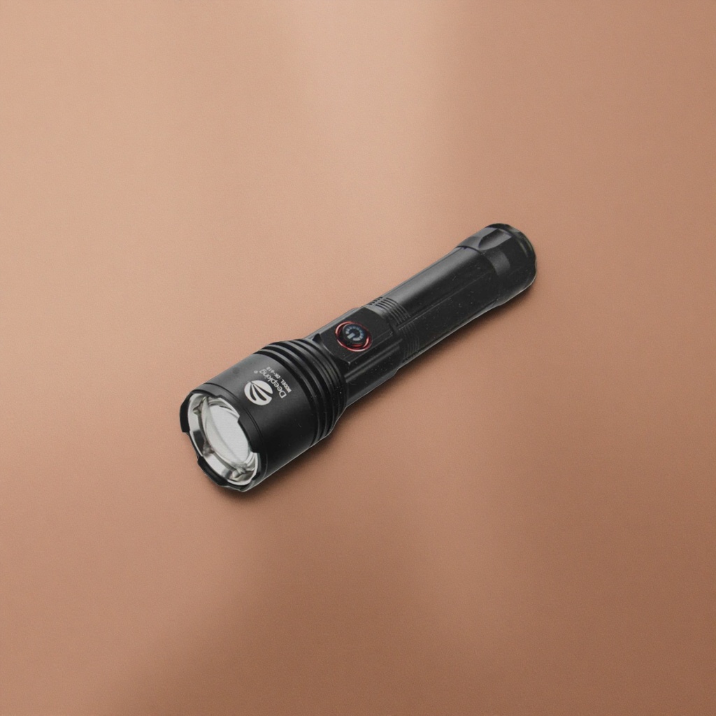 Black flashlight made of aviation aluminum, mini high-brightness USB charging, home emergency details Picture
