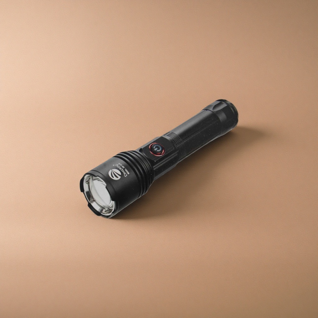 Black flashlight made of aviation aluminum, mini high-brightness USB charging, home emergency Specification image