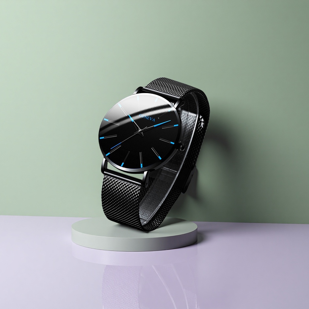 This classic and versatile men's watch with a black dial and stainless steel strap is suitable for daily commuting Specification image