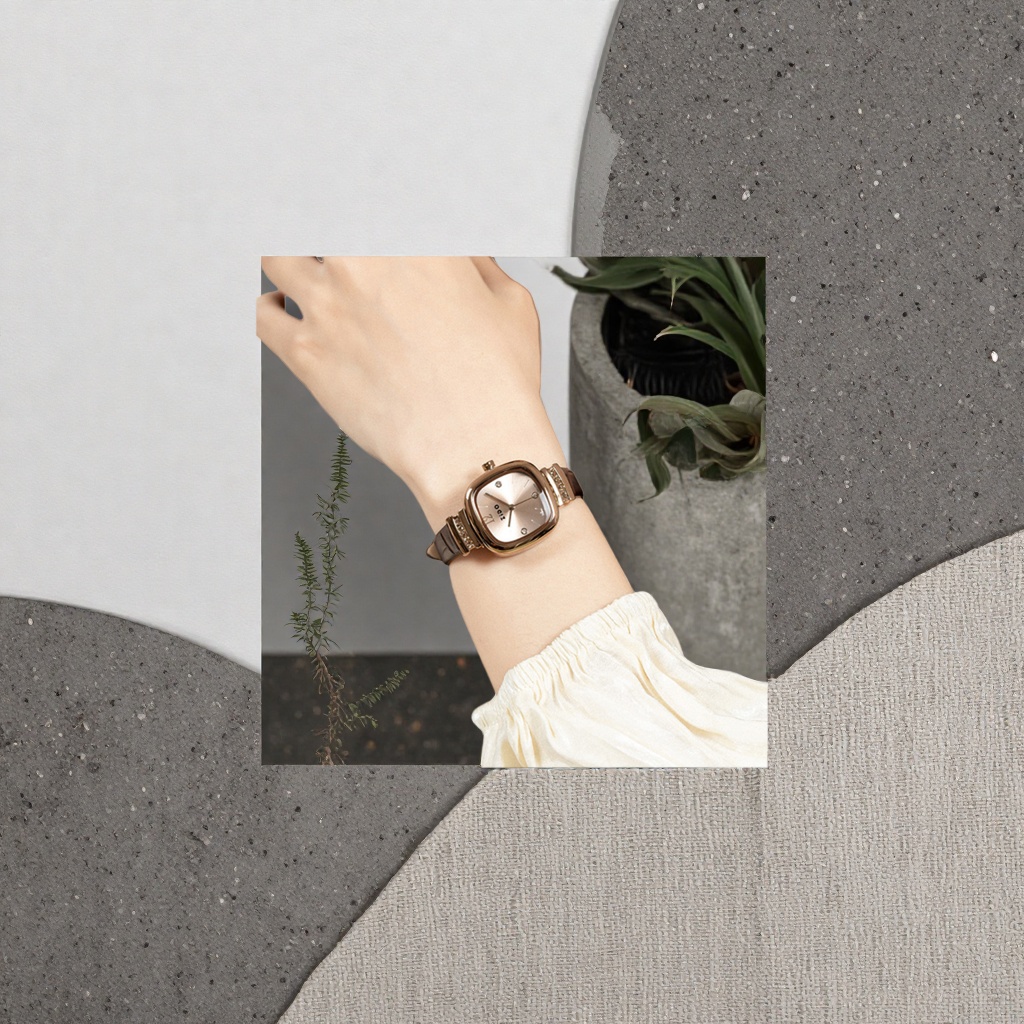 This golden case watch is a fashionable and simple wristwatch for both women and men when worn on the wrist
