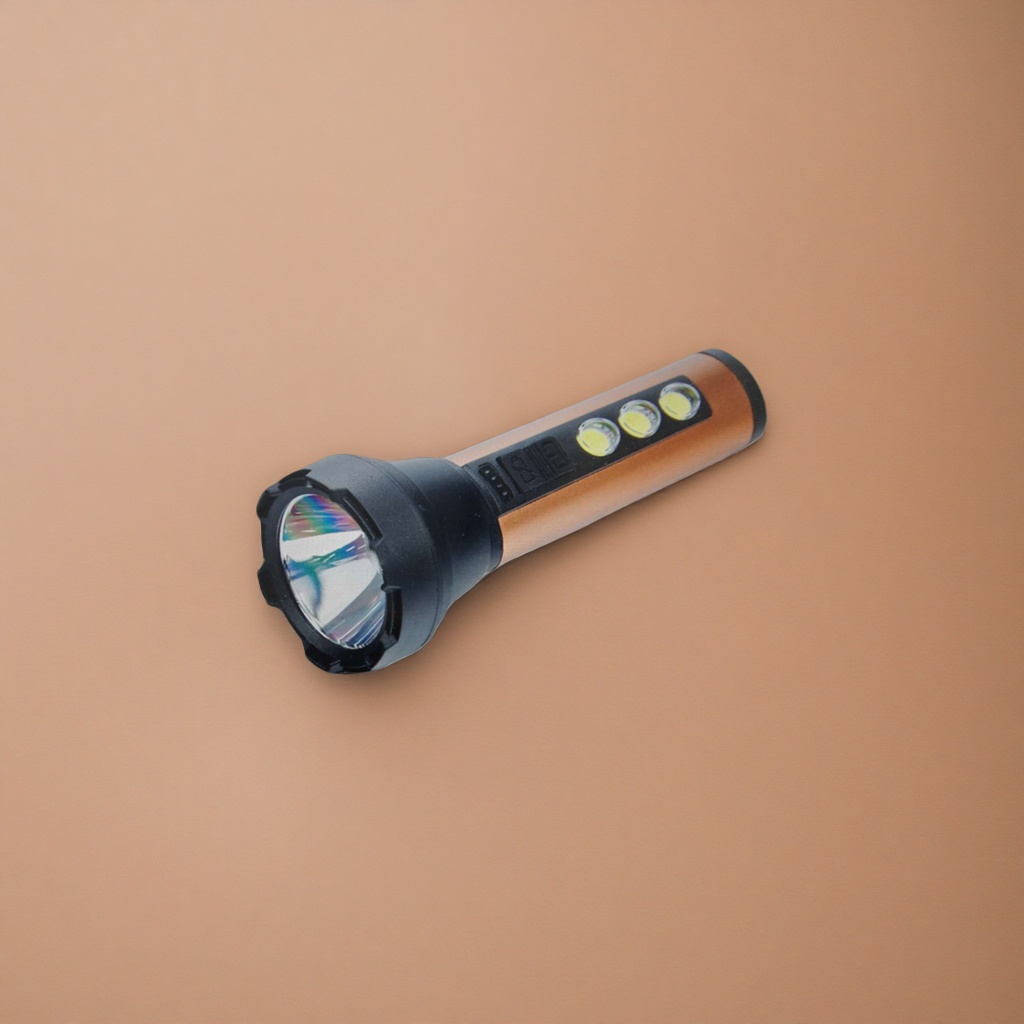 Naranja y negro luz brillante recargable linterna portátil LED impermeable iluminación exterior details Picture