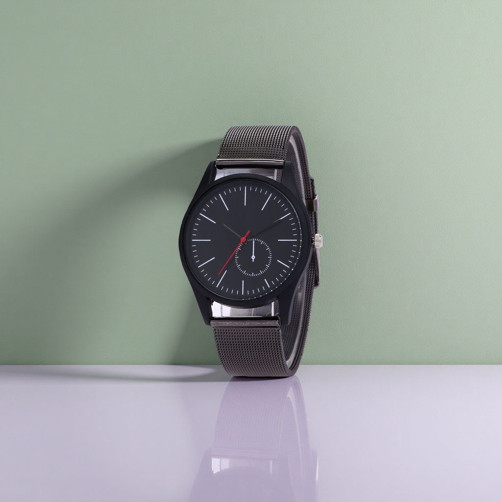 Black dial men's quartz watch, simple business casual, waterproof luminous hands Specification image