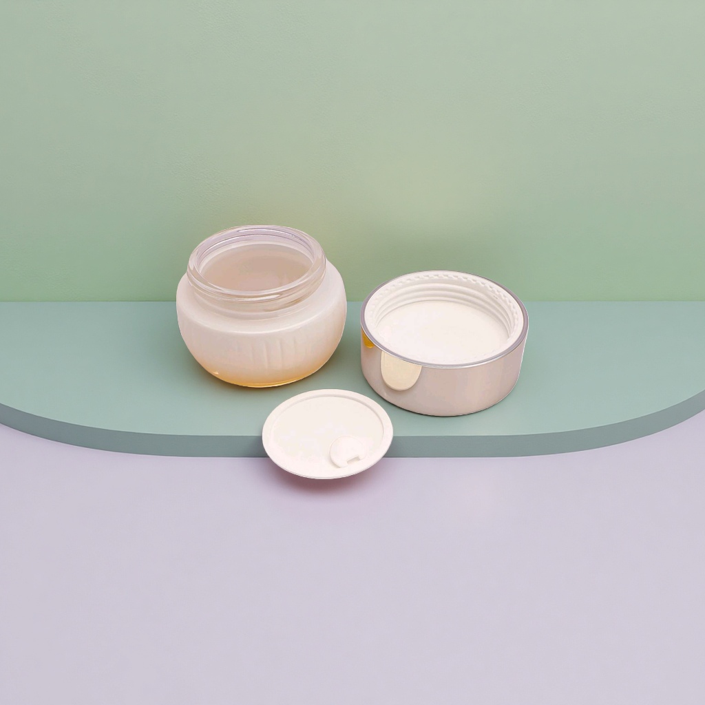 透明玻璃罐体白色乳霜银色 膏霜瓶细节图