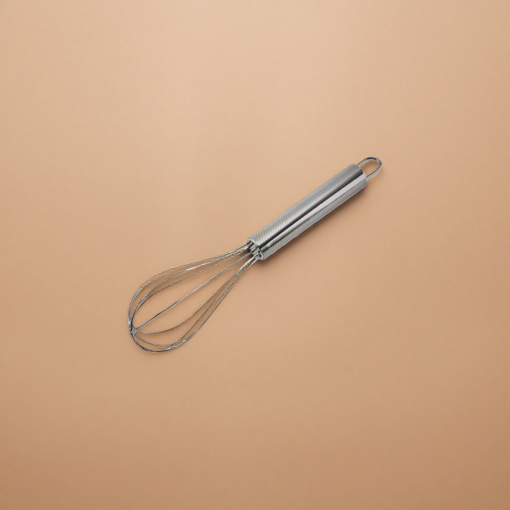 Silver metal egg beater, kitchen baking manual blender, stainless steel, corrosion-resistant Application Scenario