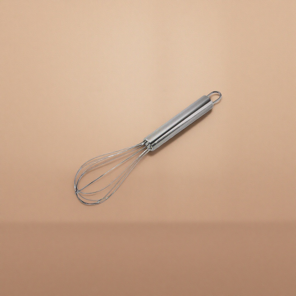 Silver metal egg beater, kitchen baking manual blender, stainless steel, corrosion-resistant details Picture