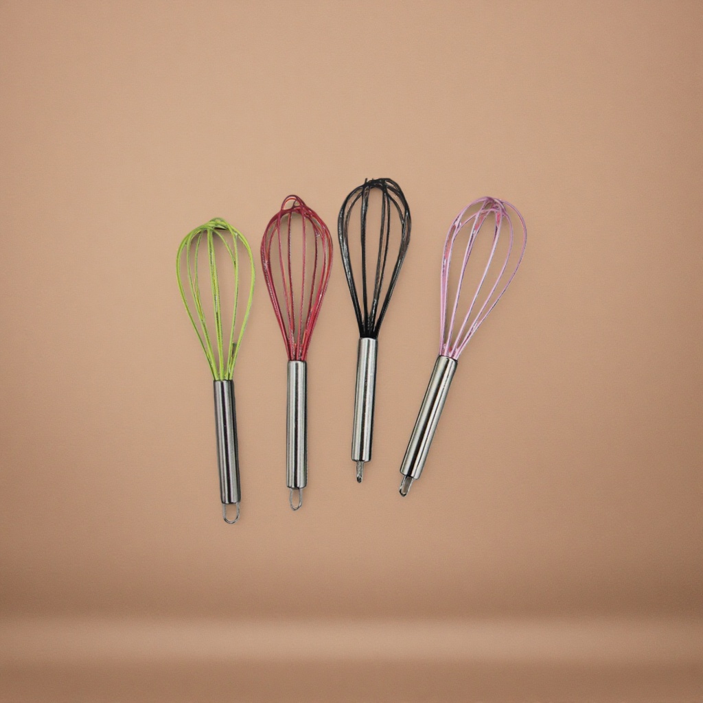The colored silicone egg beater is a high-temperature resistant, anti-slip and easy-to-clean kitchen baking tool Specification image