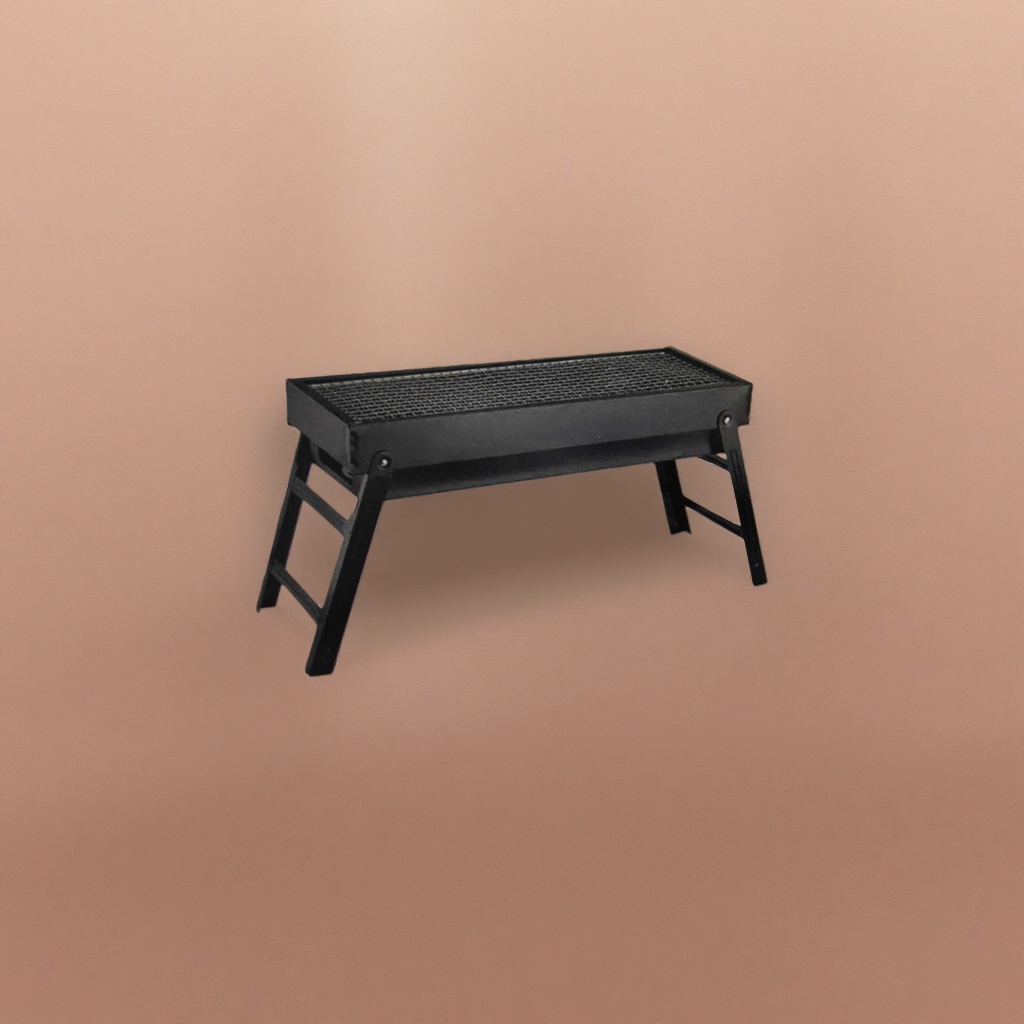 Negro plegable portátil barbacoa al aire libre camping hogar carbon baking stand details Picture