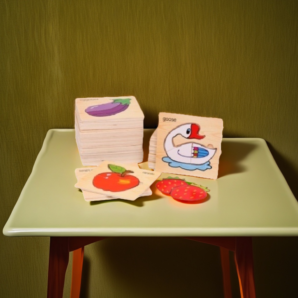 Madera rompecabezas juguetes berenjena manzana ganso fresa patrón rompecabezas para niños de educación temprana piezas de puzzle details Picture