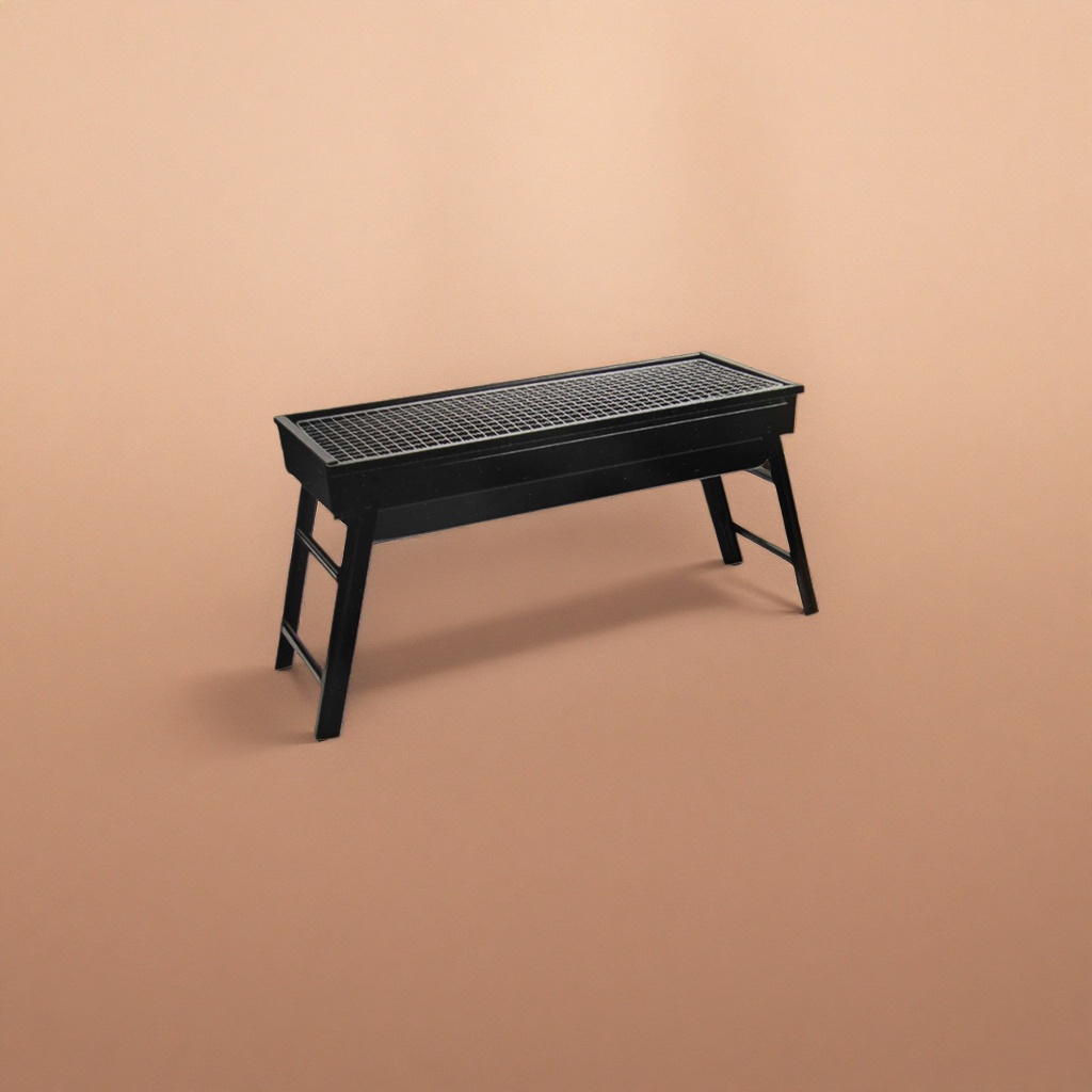 Black grill, outdoor portable stainless steel barbecue grill, household charcoal grill details Picture