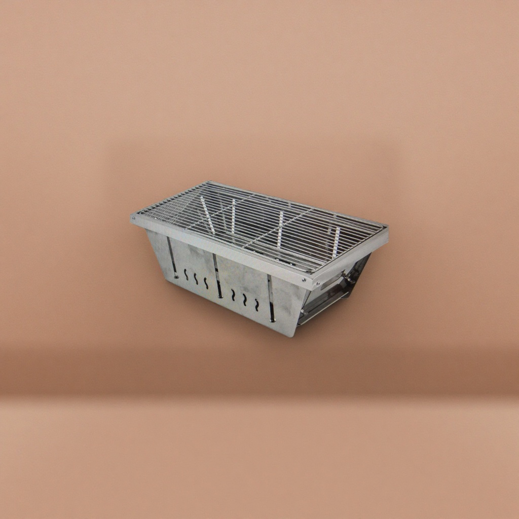 Silver metal household barbecue grill, outdoor portable folding barbecue grill Application Scenario