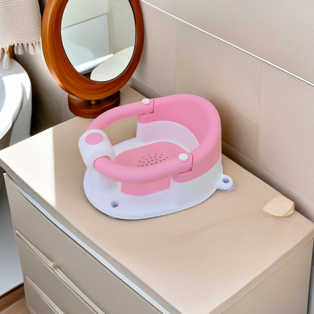 Silla de baño de bebé rosa silla de baño de bebé seguro antideslizante ajustable para recién nacido bebé especial Application Scenario