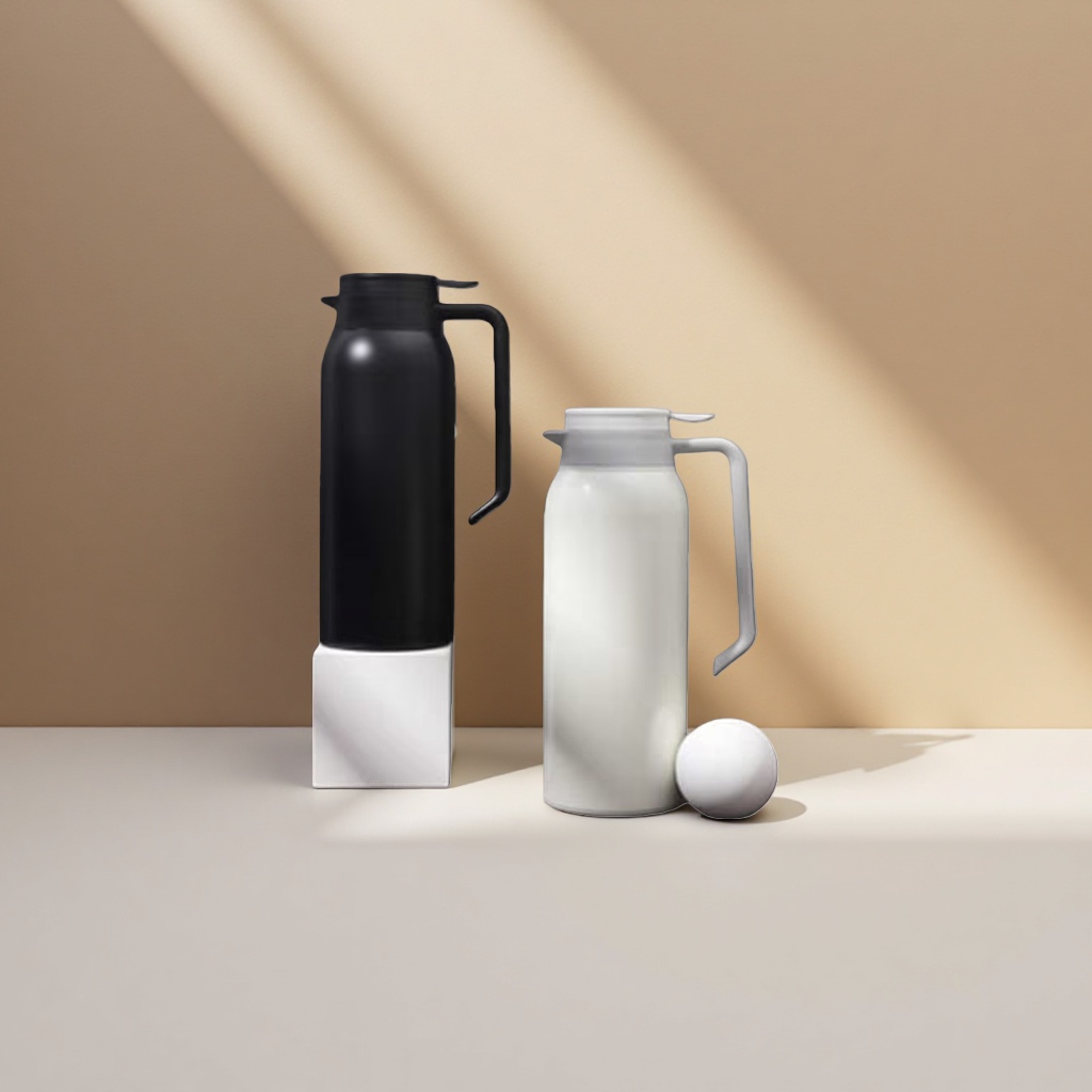 Black and white dual-color insulated kettle, household large-capacity vacuum insulated and cold-keeping kettle details Picture