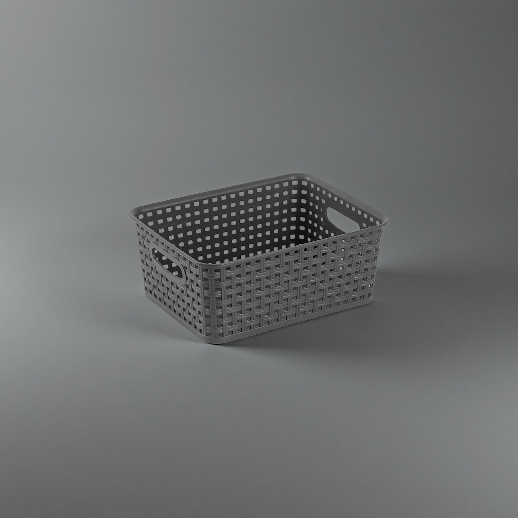 Grey woven texture storage basket, home storage basket, multi-functional organizing basket details Picture