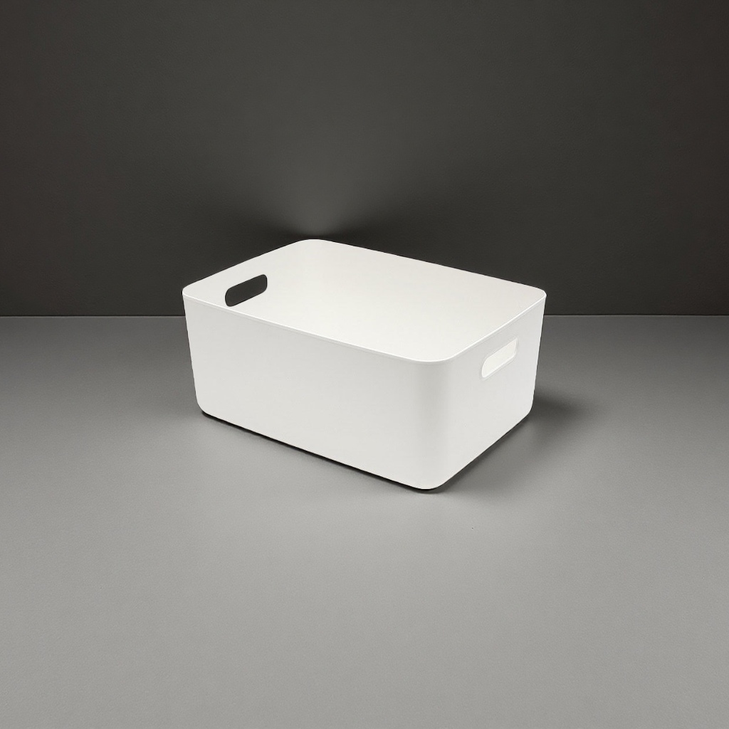 The milky white large-capacity storage basket is suitable for both bedrooms and living rooms