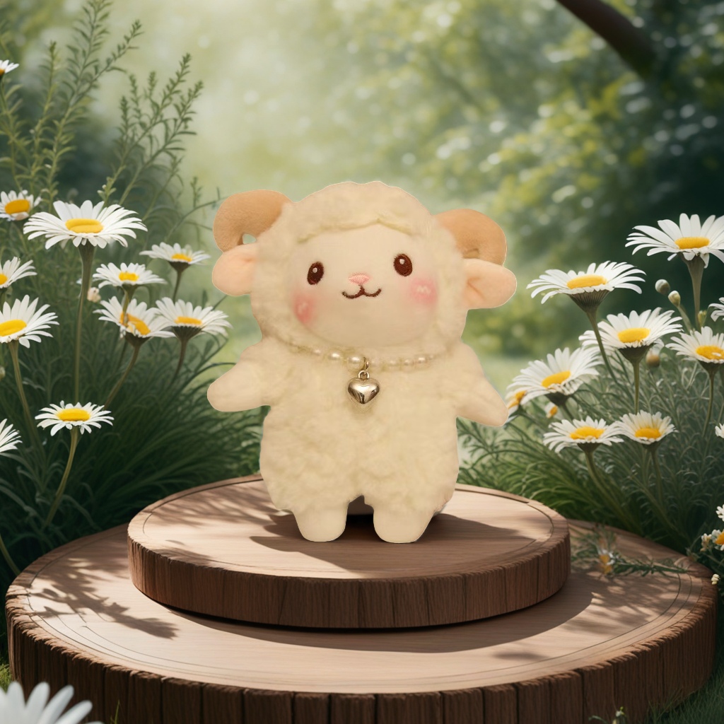 White plush little lamb doll, cute and adorable throw pillow, plush toy, children's gift details Picture