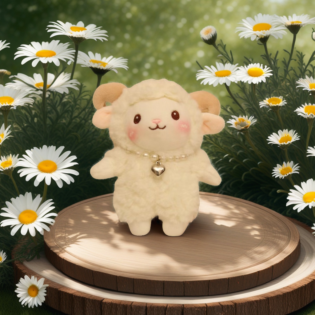 White plush little lamb doll, cute and adorable throw pillow, plush toy, children's gift